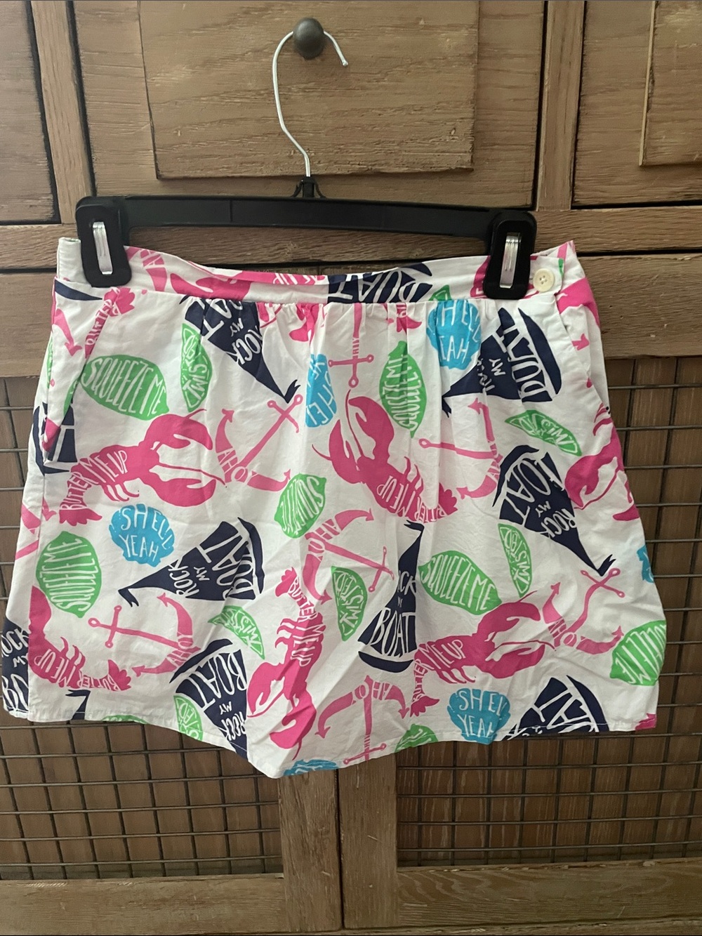 Lilly Pulitzer Playful Lobster Print Shorts in White, Pink, Navy & Green